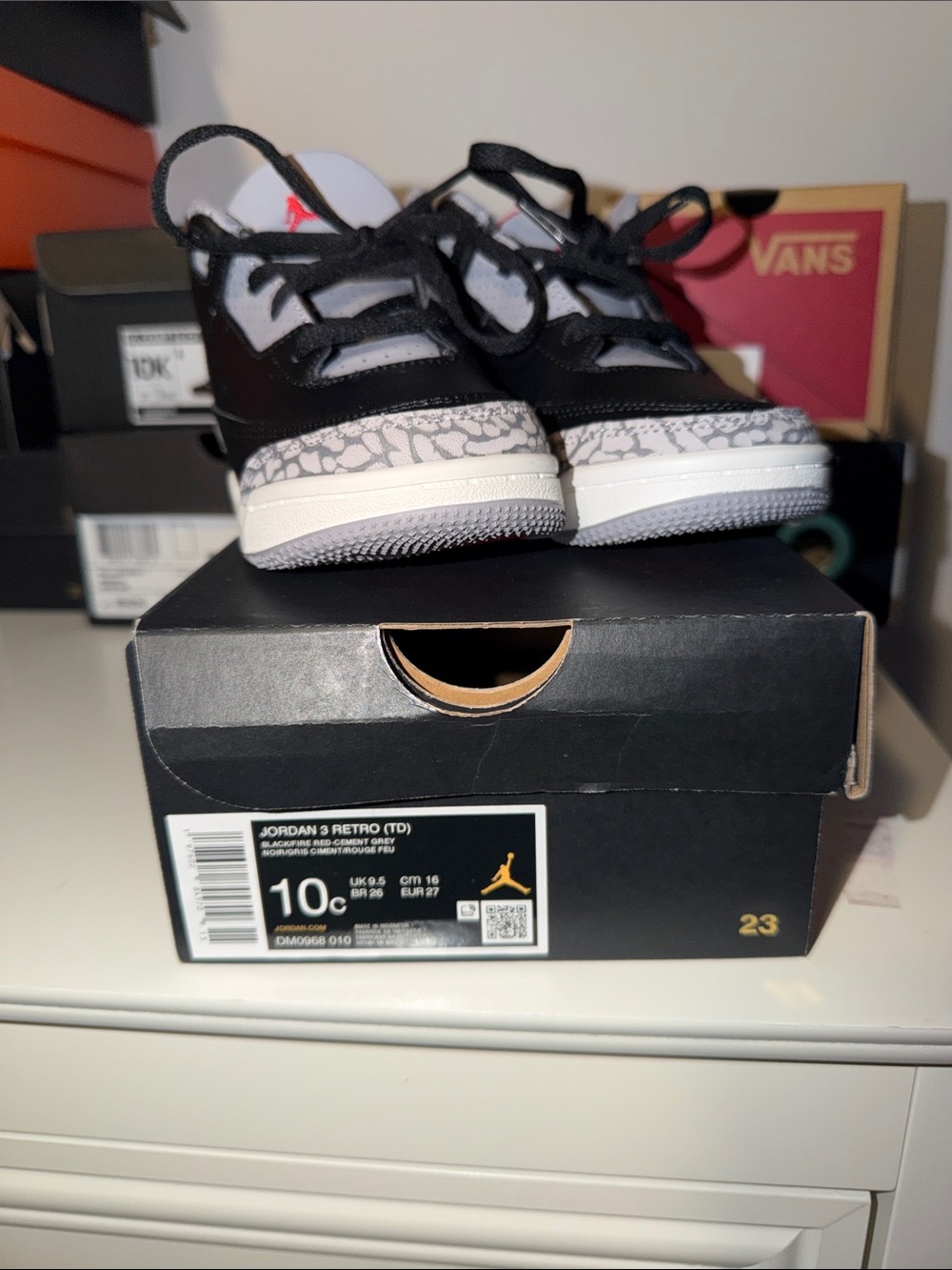 Jordan Kids Black and Gray Elephant Print Sneakers